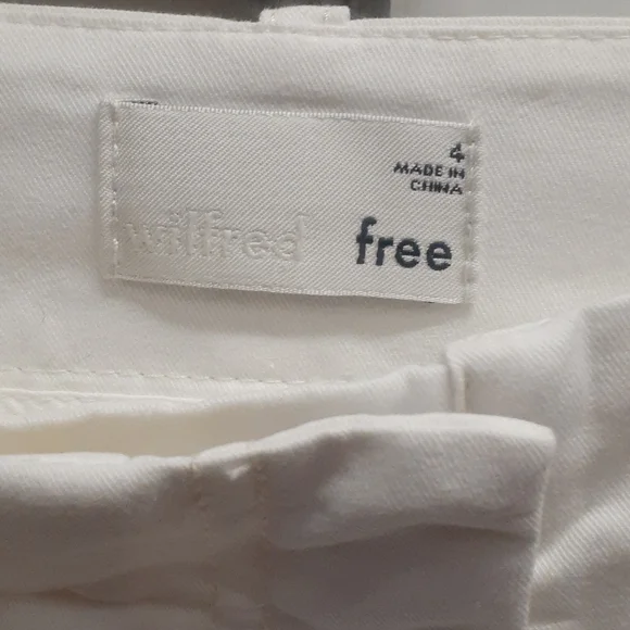 Wilfred Free White Pants Boyfriend Pants 28" Waist size 4 - Picture 3 of 8